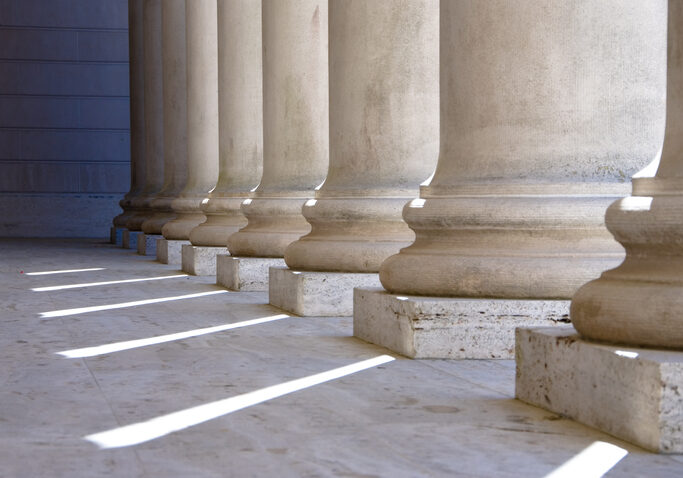 Ionic columns at Palace of the Legion of Honor in San Francisco.